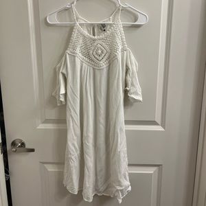 Speechless Crochet Detail Off the Shoulder Dress